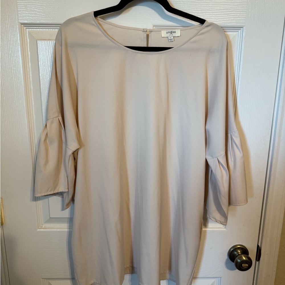 Umgee Cream 3/4 Sleeve Boxy Tunic